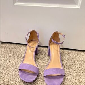 Elegant Purple Ankle Strap Heels